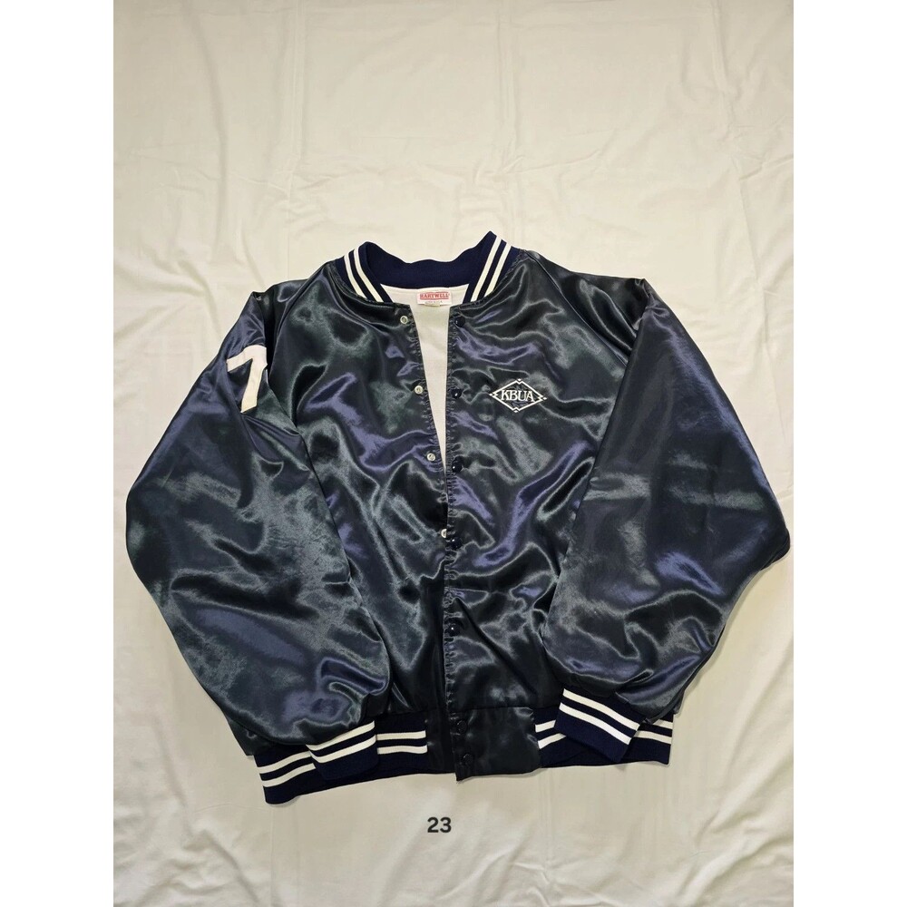Vintage Hartwell USA Jacket - Bomber Style of Marine Blue Satén